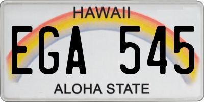 HI license plate EGA545