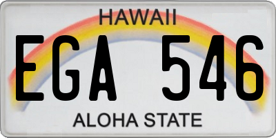 HI license plate EGA546