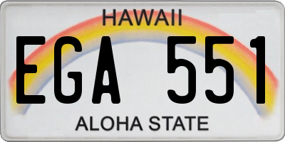 HI license plate EGA551
