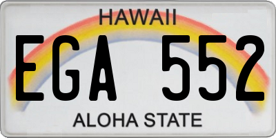 HI license plate EGA552
