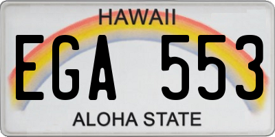 HI license plate EGA553
