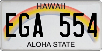 HI license plate EGA554
