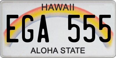 HI license plate EGA555