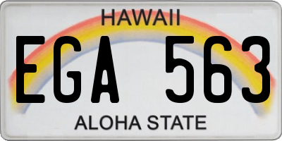 HI license plate EGA563
