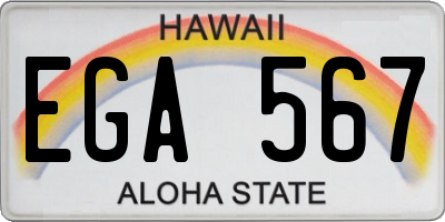 HI license plate EGA567