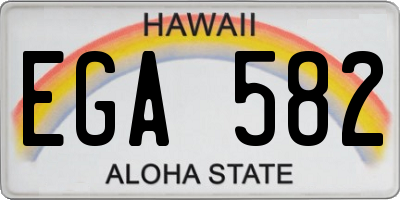 HI license plate EGA582