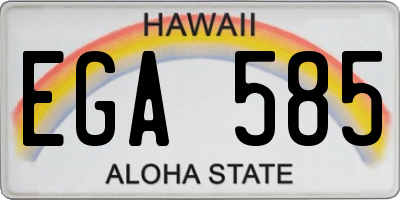 HI license plate EGA585