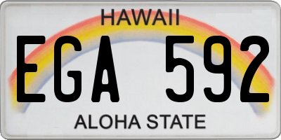 HI license plate EGA592