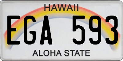HI license plate EGA593