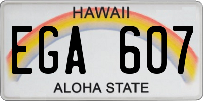 HI license plate EGA607
