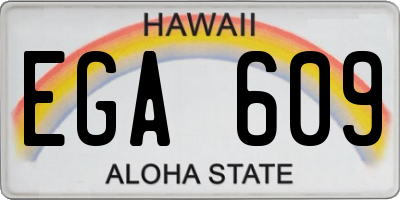 HI license plate EGA609