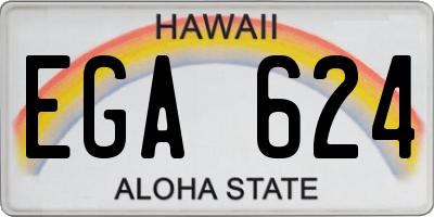 HI license plate EGA624