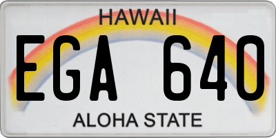 HI license plate EGA640