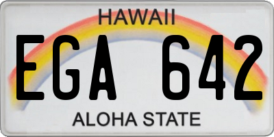 HI license plate EGA642