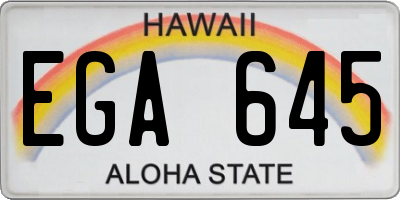 HI license plate EGA645