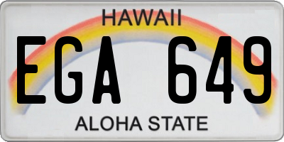 HI license plate EGA649