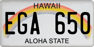 HI license plate EGA650