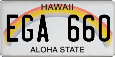 HI license plate EGA660
