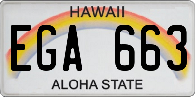 HI license plate EGA663