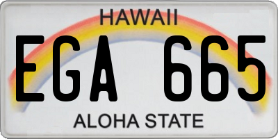 HI license plate EGA665