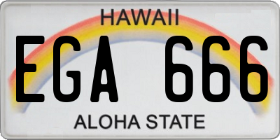 HI license plate EGA666