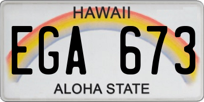 HI license plate EGA673