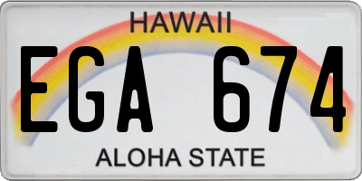 HI license plate EGA674