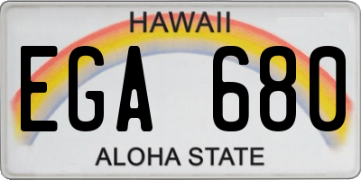 HI license plate EGA680