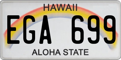 HI license plate EGA699