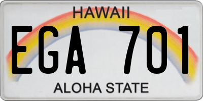 HI license plate EGA701