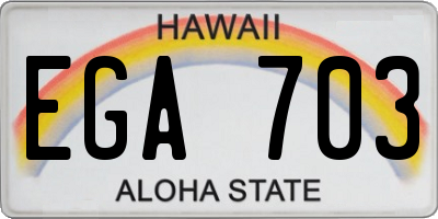 HI license plate EGA703