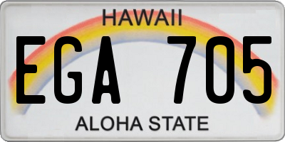HI license plate EGA705