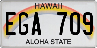HI license plate EGA709