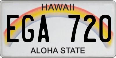 HI license plate EGA720