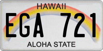 HI license plate EGA721