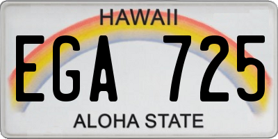 HI license plate EGA725