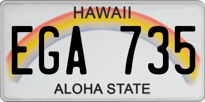 HI license plate EGA735