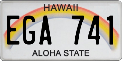HI license plate EGA741