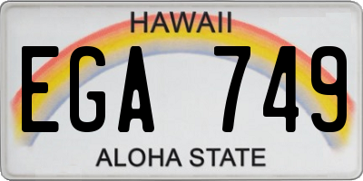 HI license plate EGA749