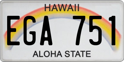 HI license plate EGA751