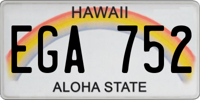 HI license plate EGA752
