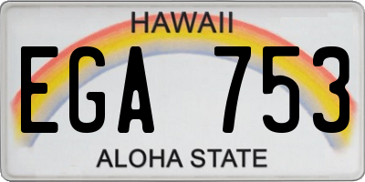 HI license plate EGA753