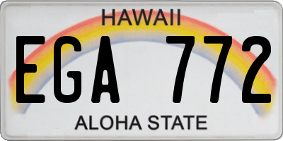 HI license plate EGA772