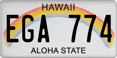HI license plate EGA774
