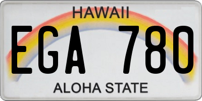 HI license plate EGA780