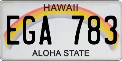 HI license plate EGA783