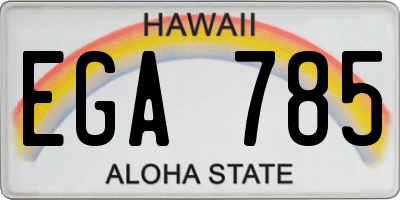 HI license plate EGA785