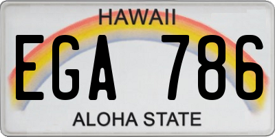 HI license plate EGA786