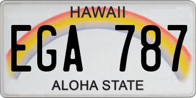 HI license plate EGA787
