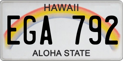 HI license plate EGA792